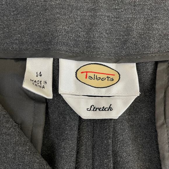 Talbots Trousers Women's Size 14 Straight Leg Pants Viscose Classic Career Gray - Picture 4 of 12